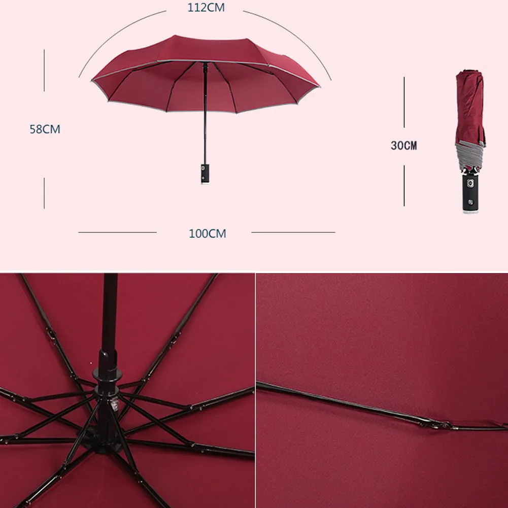 Автоматический складной зонт с 8 ребрами для ночного освещения|Зонтики| |