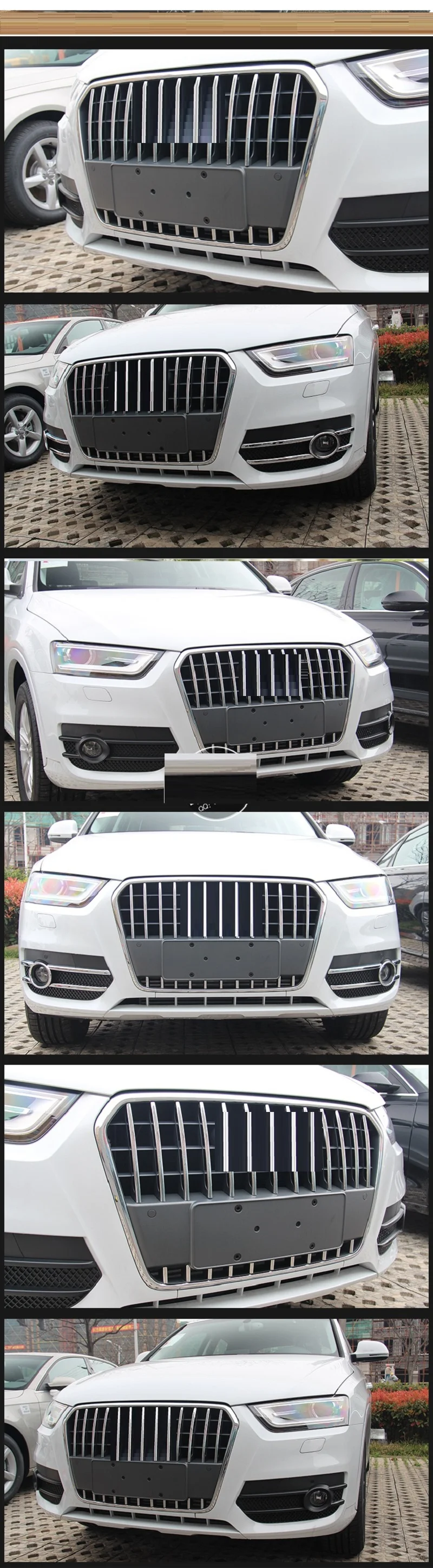 Передняя решетка радиатора с яркой рамой в хромированной средней сетке для AUDI Q3