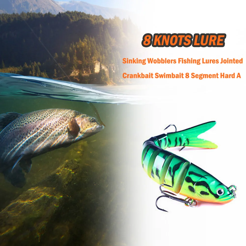 

13.7cm Fishing Lures Jointed Crankbait Swimbait 8 Segment Artificial 3D Eyes Bait Sinking Wobblers for Fishing Tackle