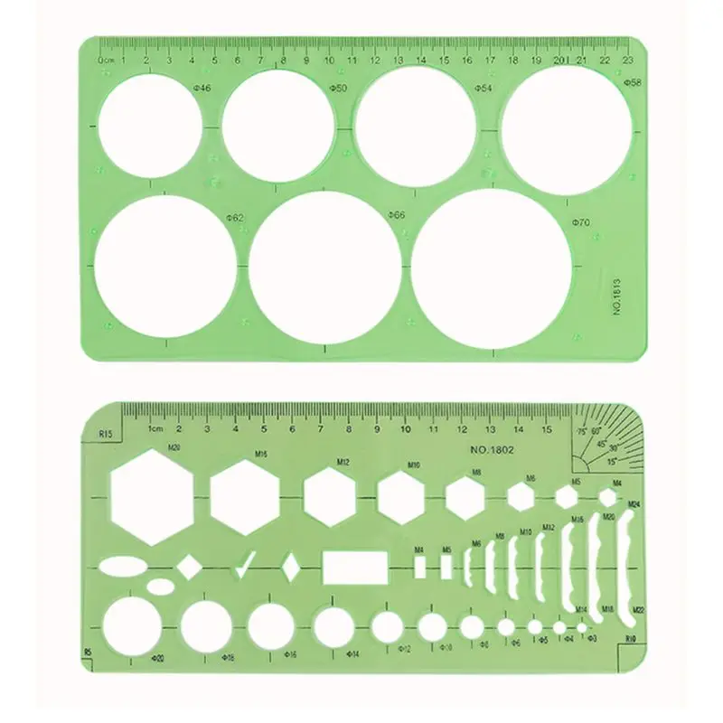 

11 Pcs Drawings Templates Rulers Learn School Practical Measuring Multifunction K3KB