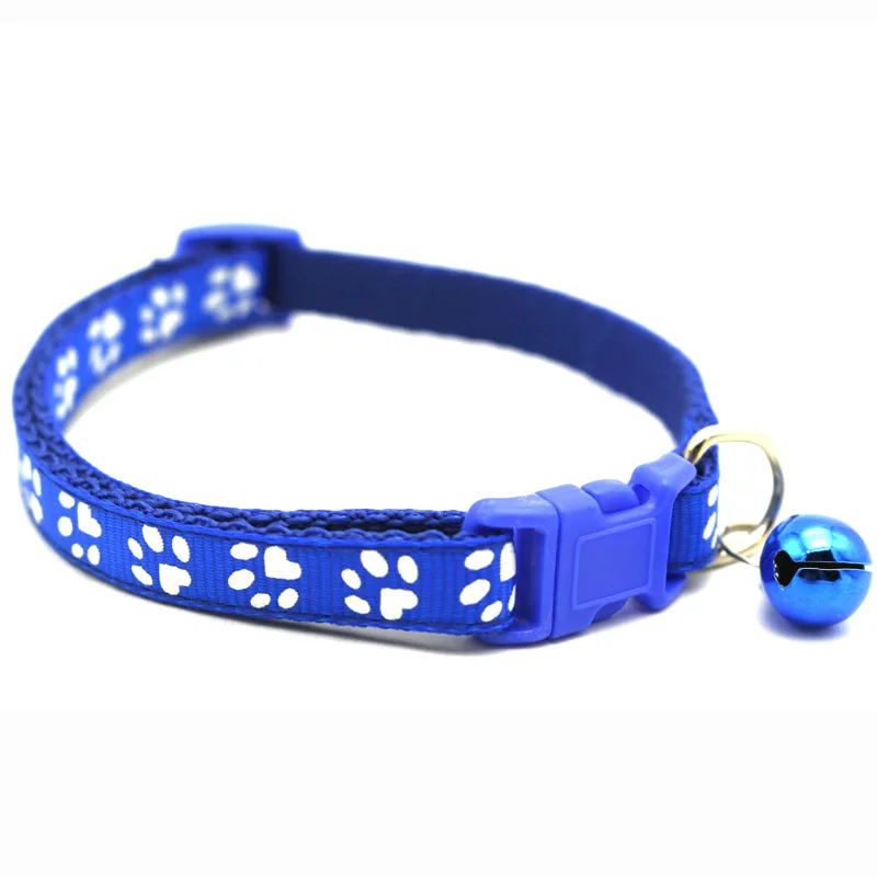 

New Cute Bell Collar for Cats Dog Collar Teddy Bomei Dog Cartoon Funny Footprint Collars Leads Cat Accessories Animal Goods