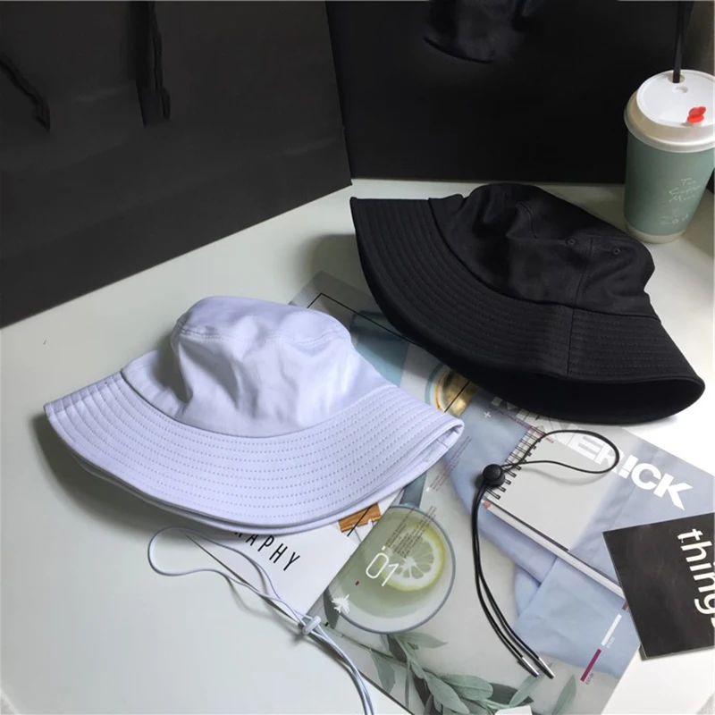 

Summer New Bucket Hat for Women Soft Cotton Solid Color Big Wide Brim Outdoor Sun Hats Portable Foldable Panama Cap Lady Caps