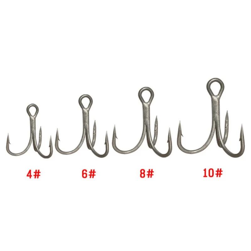 

60pcs Triple Anchor Hooks With Bold Reinforcement 4#6#8#10# Fake Bait Hooks