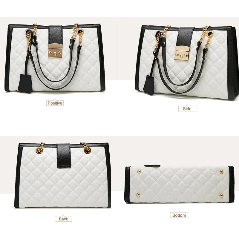 Вместительные женские сумки через плечо из искусственной кожи на цепочке