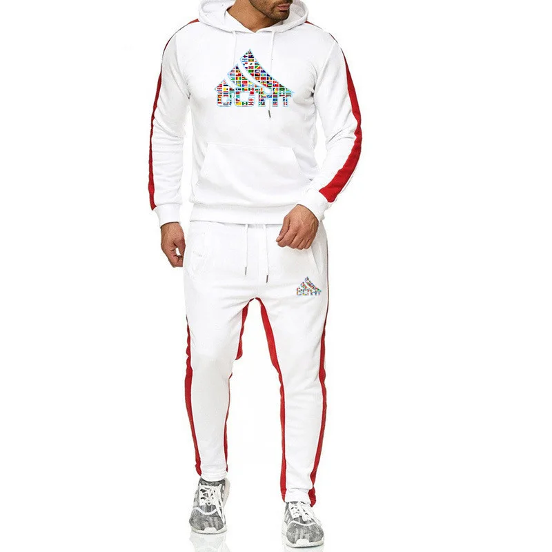 

Men's Brand Sets Thick Hoodie+Pants printing Logo Sport Suits Casual Sweatshirts Tracksuit Male Sportswear Gyms Fitness trouser