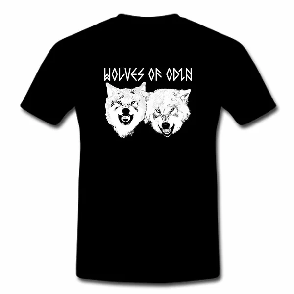 

Футболка мужская с коротким рукавом, модная свободная смешная рубашка с круглым вырезом и принтом «Волки Одина», лето