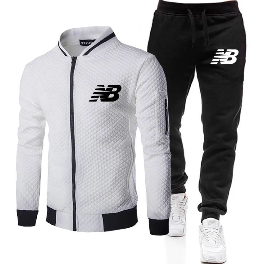 

2020 Casual Tracksuit Men Sets Hoodies And Pants Two Piece Sets Zipper Hooded Sweatshirt Outfit Sportswear Male Suit Clothing