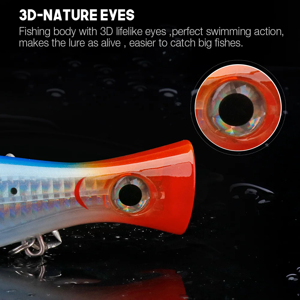 VTAVTA большой Topwater Poppers рыболовные приманки для моря 12 см 44 г плавающие воблеры щуки