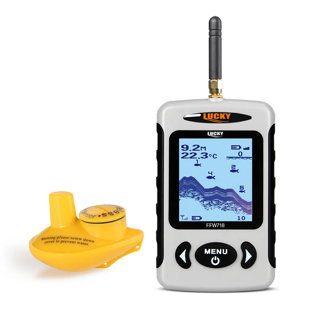

Wireless Lucky Finder Portable FFW718& Sounder Alarm FFW718LA Depth Ocean Fish Sonar River 45M/135FT Lake Wireless Portable Fish