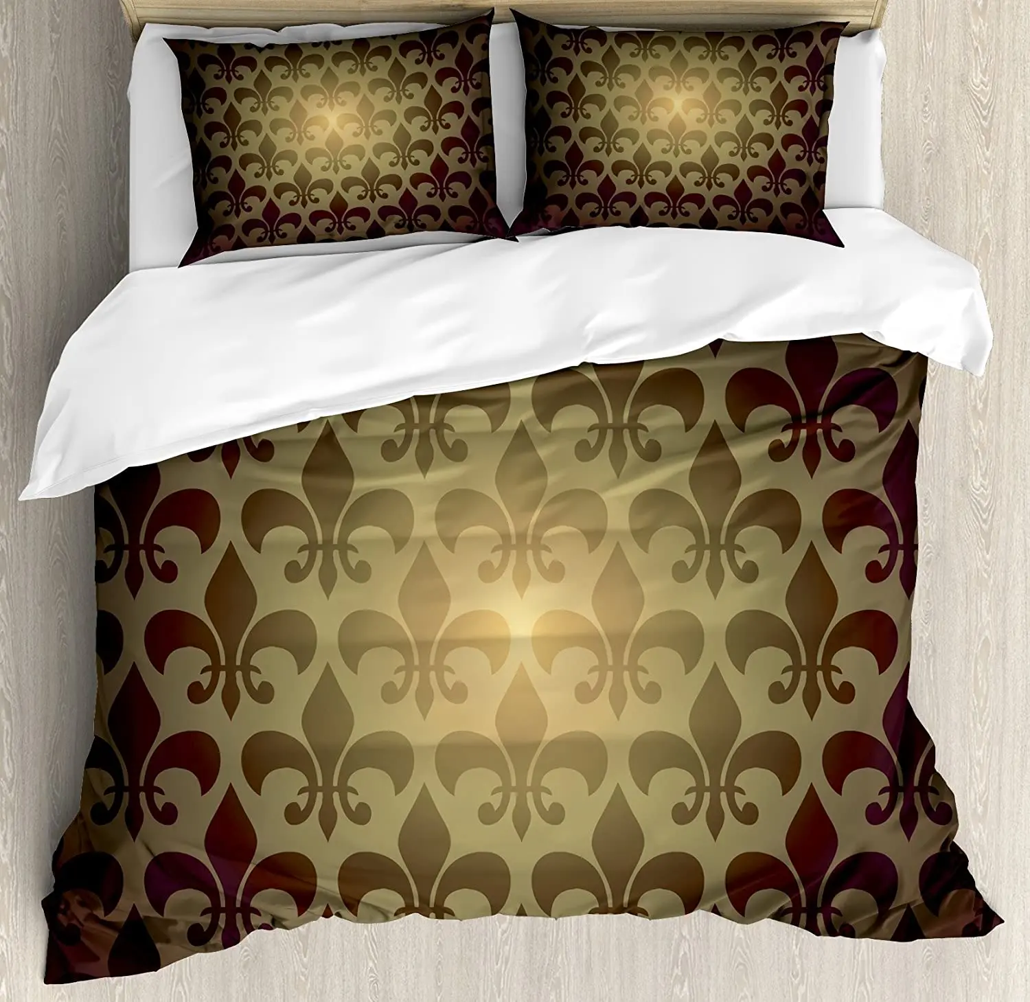 Набор пододеяльников из 3 предметов в стиле барокко с цветочным