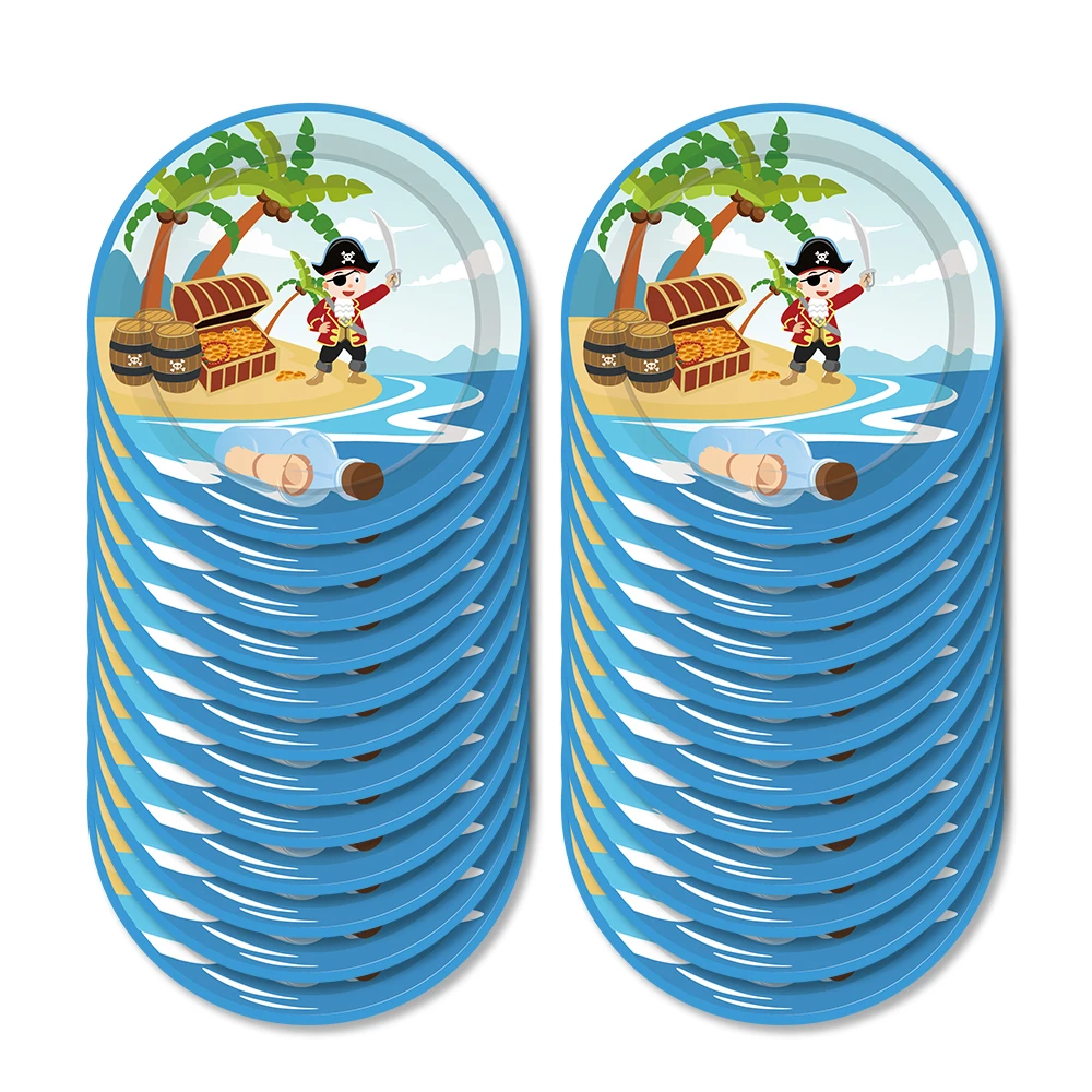 24 вeщeй нижнee бeльё для дня рождения с рисунком пирата мальчиков десертные тарелки