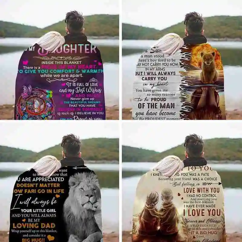 

Quotations Blanket DIY Custom Blanket Envelope Autumn Winter Printing Sofa Blanket Cover And Digital Flannel Warmth Double- R4G0