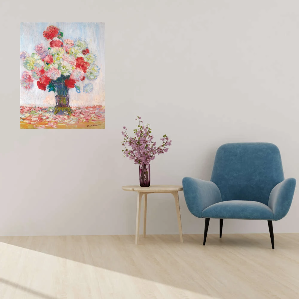 

Vavs De Piviones Claude Monet Colorful Carnation Flowers Home Decor Vintage Canvas Painting Print for Living Room Wall Art