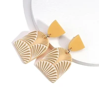 aensoa new fashion bohemia simulated polymer clay earrings for women statment geometry acrylic earrings pendientes gift