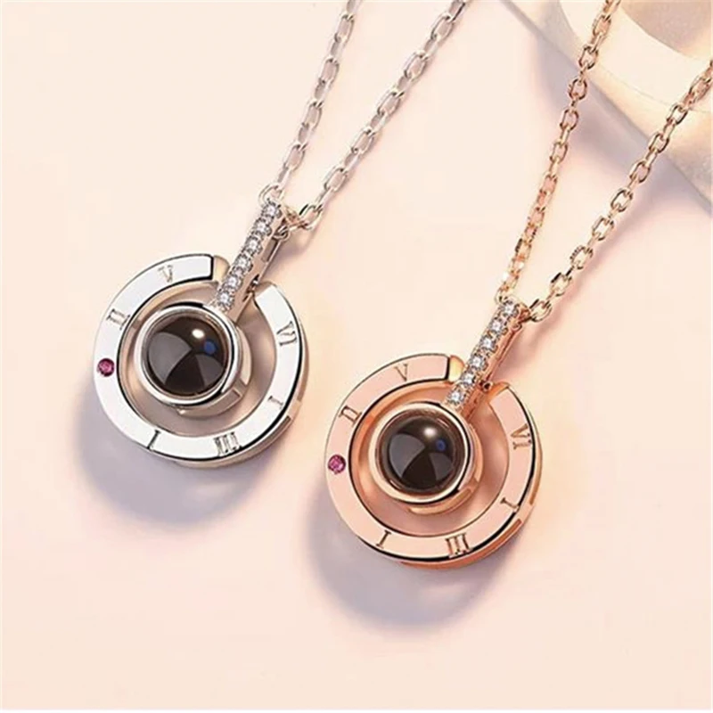 

NEHZY 925 Sterling Silver 2021 New Woman Fashion Jewelry High Quality Crystal Zircon Rose Gold Pendant Necklace Length 45CM