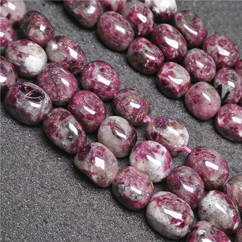 

12-15mm Natural smooth irregular Oval shap tourmaline Stone Beads For DIY necklace bracelet jewelry making 15 "free delivery