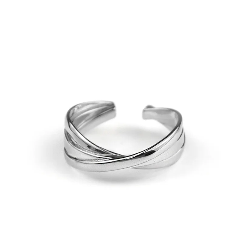 

MrZMsZ Gold Silver Color Cross Winding Rings For Women Vintage Open Rings Adjustable 2021 Trendy Jewelry Fashion Birthday Gift