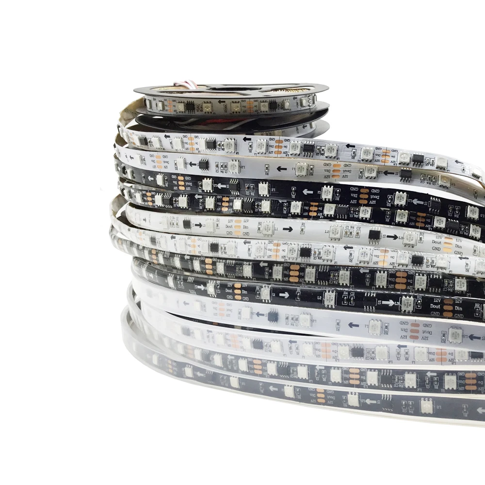 

12V WS2811 Led Strip 5050 RGB Led Tape Addressable Individual Light 30/60Leds/m External 1 Ic Control 3 Leds