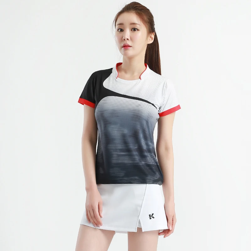 

Quick Dry Breathable Badminton Shirt Women Sports Table Tennis T Shirts Team Game Running Training Short Sleeves
