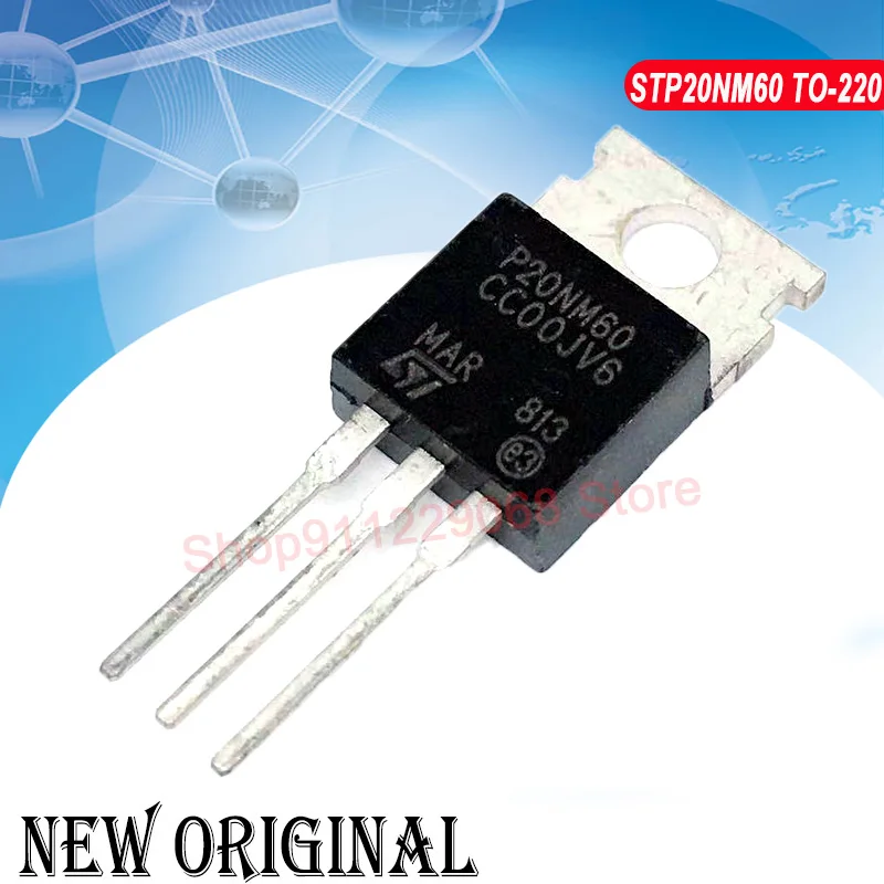 

(5 шт.) P20NM60 STP20NM60 600V 20A / P60NF06 STP60NF06 / P13NK60Z STP13NK60Z 600V 2.4A / STP46NF30 P46NF30 300V 42A TO-220