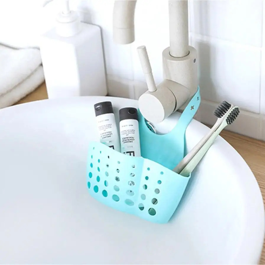 Губка для раковины подвесная корзина хранения с регулируемой кнопкой-защелкой