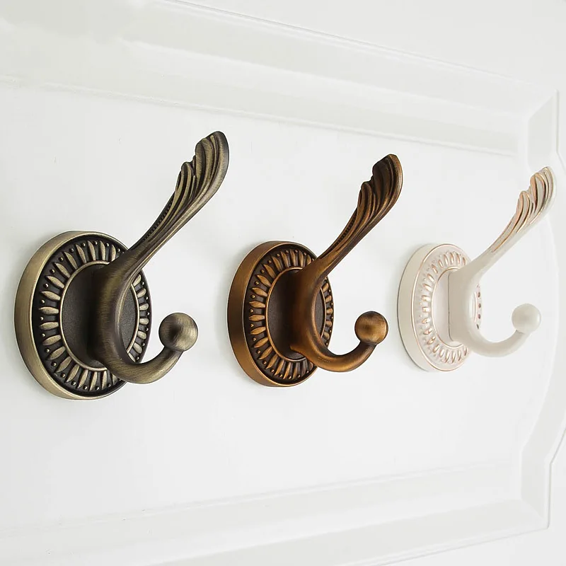 Европейский классический резной настенный крючок античная бронза гардеробная