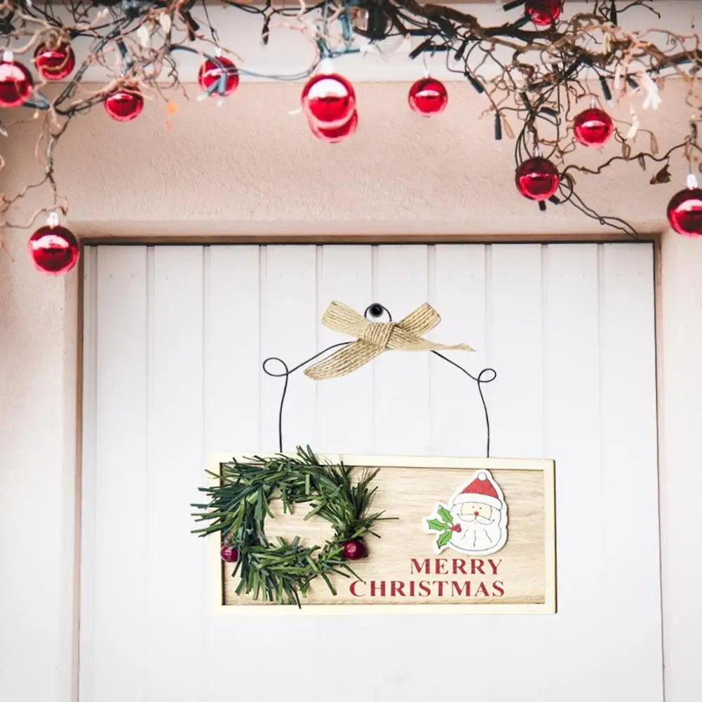 Рождественский венок дверной кулон сосновый конус деревянный настенный баннер
