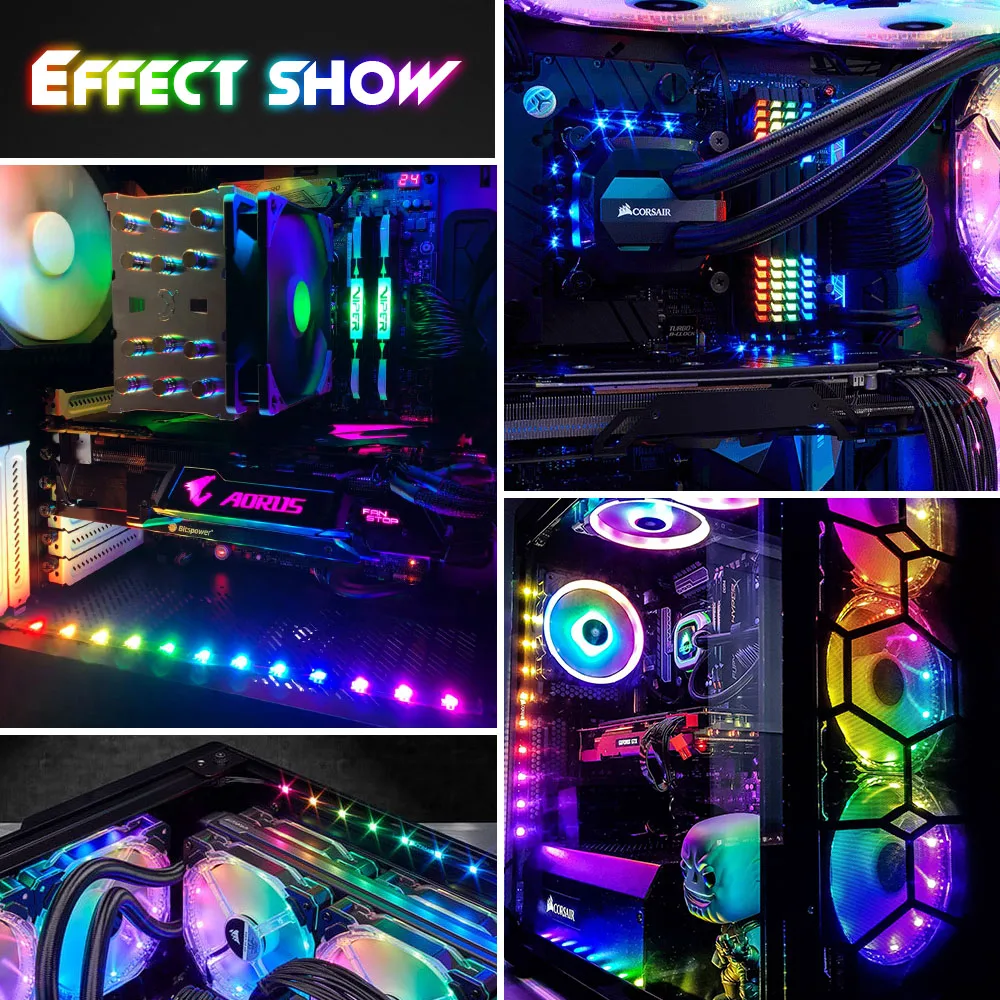 Адресуемая материнская плата 5 в 3 Pin PC Светодиодная лента RGB светодиодная