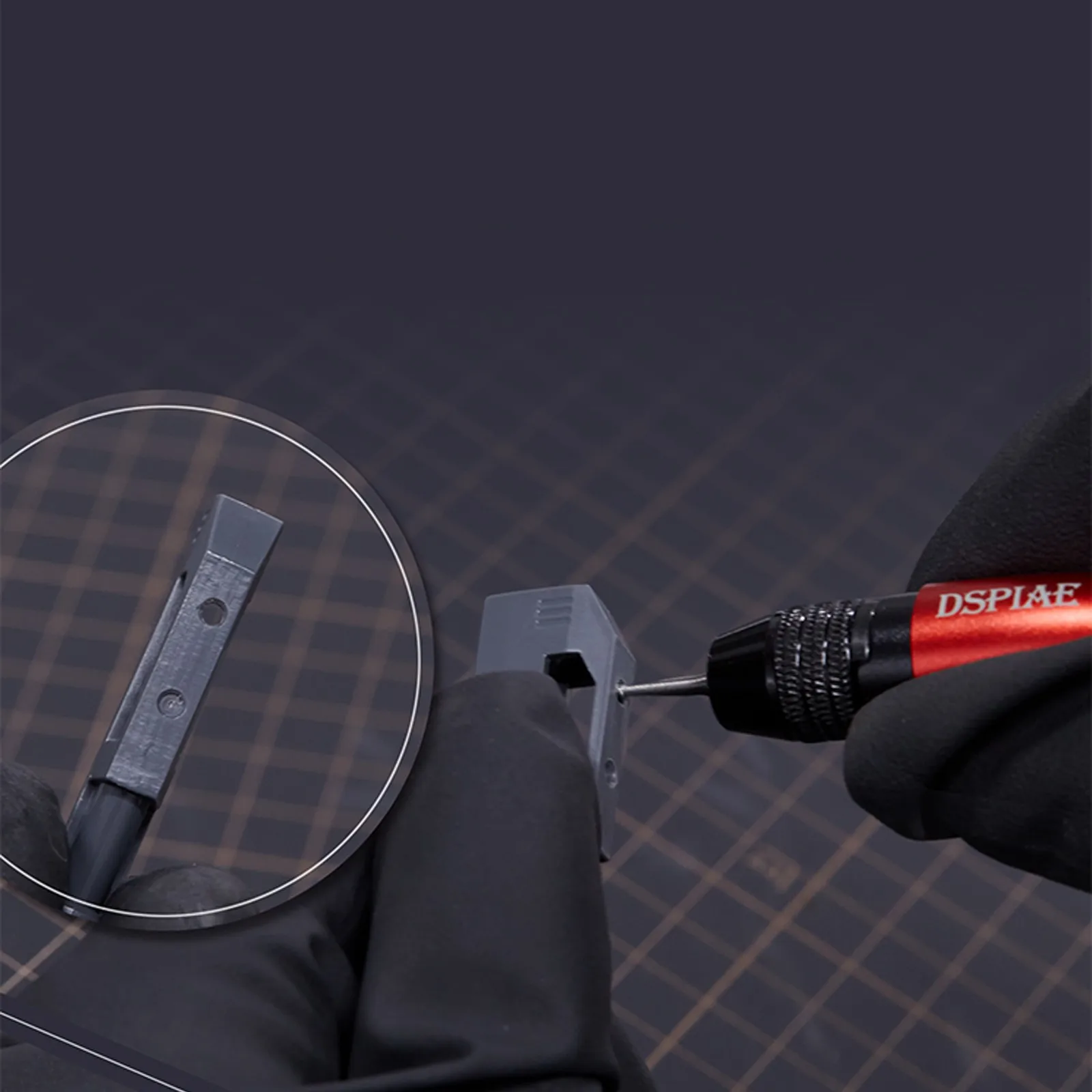 Dspiae AT-VHD Universal Pin Vise Handle Black Red For DB-03 Tungsten Steel Drill Bit 0.3mm-1.2mm | Инструменты