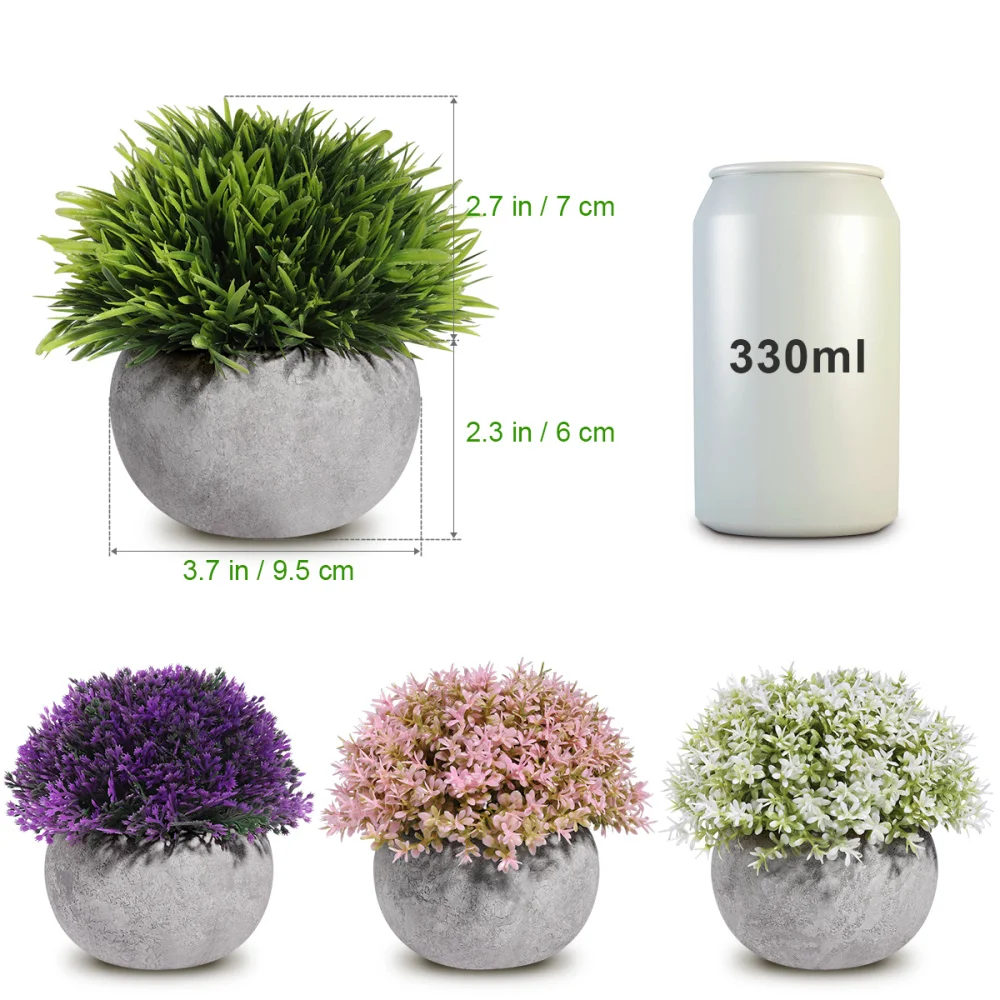 

HOMEMAXS 4PCS Artificial Potted Simulation Plant Potted Indoor Green Plant Small Bonsai Pastoral Living Room Office Display Simu