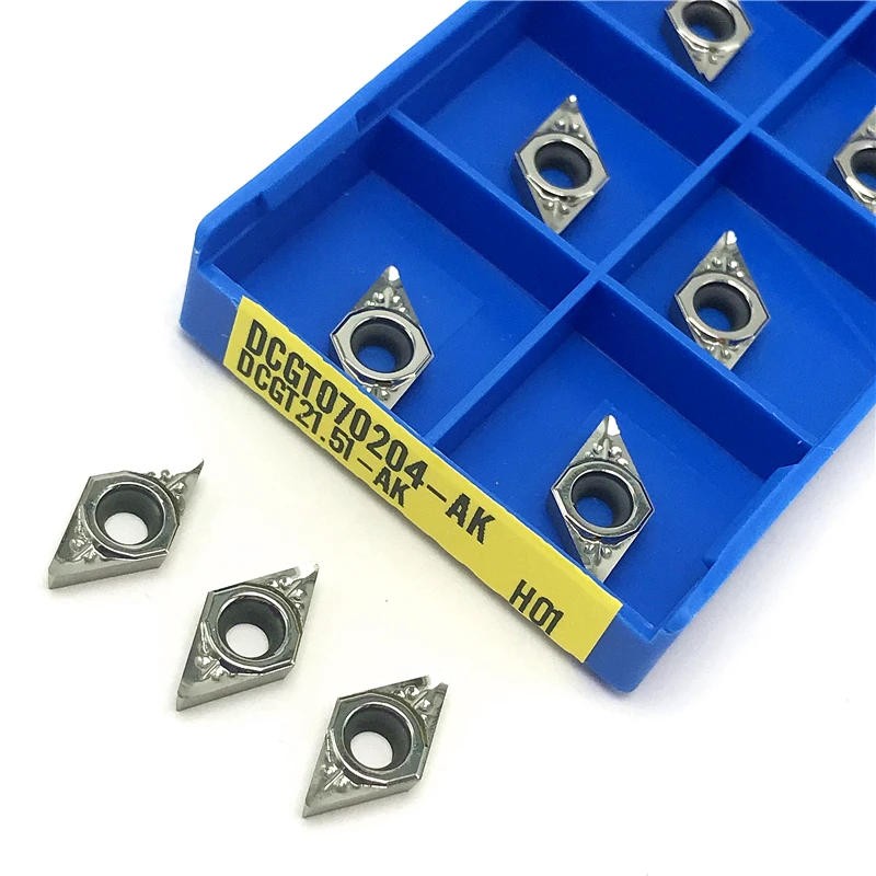 DCGT070202 DCGT070204 DCGT11T304 DCGT11T308 Aluminum turning tool Cutting Tool CNC Turning Inserts Copper aluminum processing |