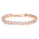 Изысканный Римский Кристальный браслет в форме сердца, циркон, стразы, браслет для женщин, свадебный подарок, браслет-цепочка, ювелирное изделие