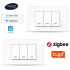 Умный кнопочный переключатель Yagusmart Tuya Zigbee, переключатель с нейтральными клавишами, управление через приложение Alexa Google Home Zigbee2MQTT