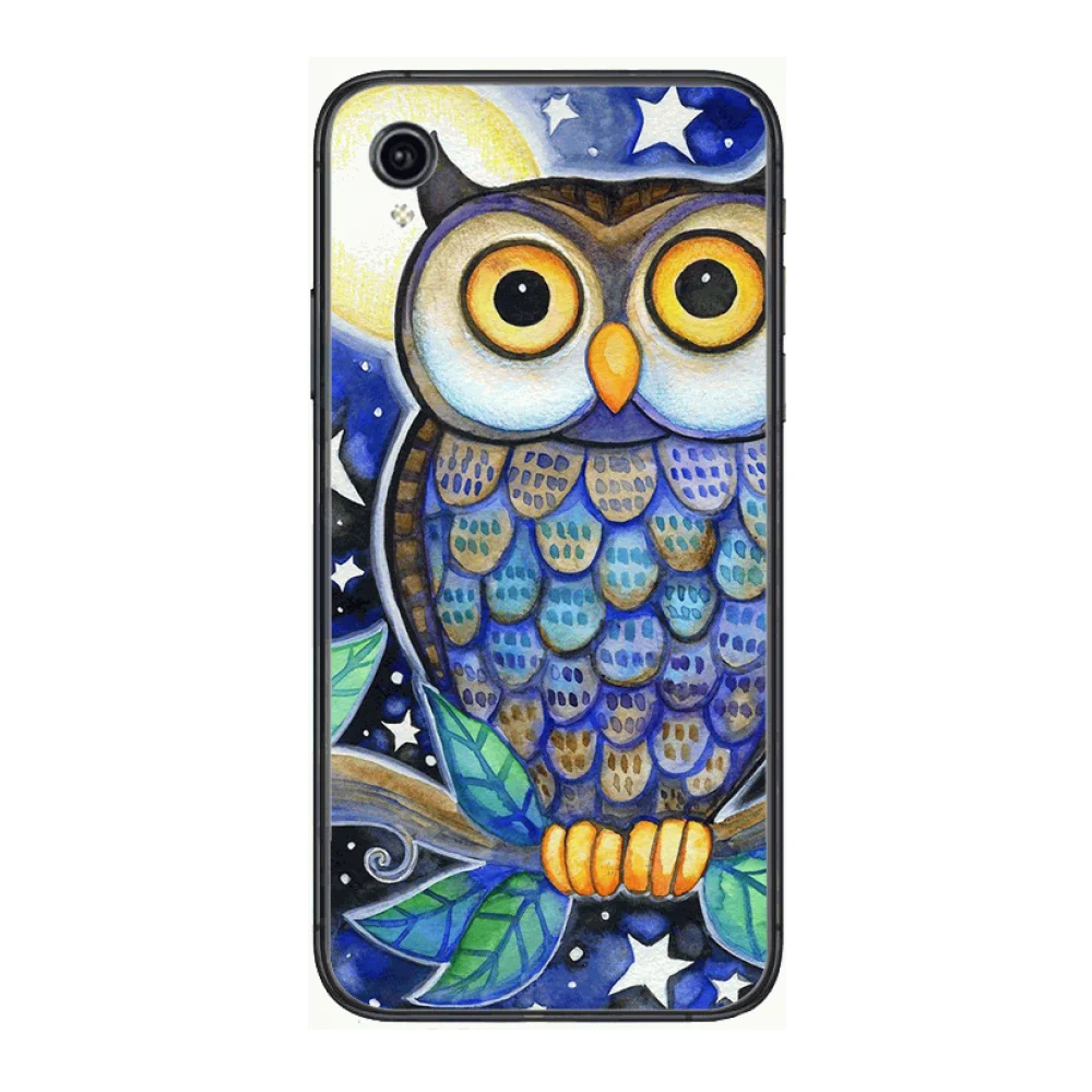 

Fashion owl Style Phone Cases cover For VIVO X50 30 Y97 91 93 85 83 81 79 73 V 17 15 9 S7 U3X black Covers