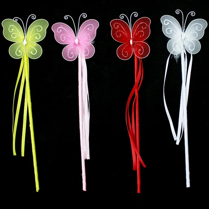 

2022 Children Girls Princess Butterfly Fairy Wand Magic Sticks Kids Dress Up Cosplay Props Birthday Party Favors Gift