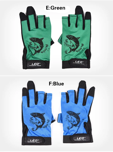 LEO Fishing Gloves Anti-slip Quick-drying Three Finger Cut Thin