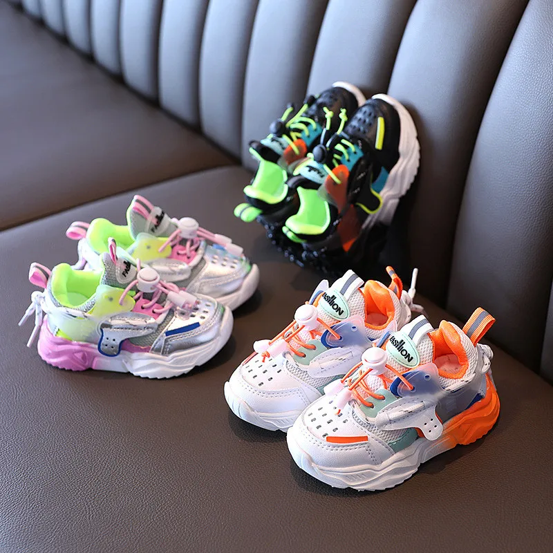 High Quality Kids Running Shoes Bottom Breathable Outdoor Shoes Baby Fashion Sport Shoes Colorful Sneakers for Girls Boys enlarge