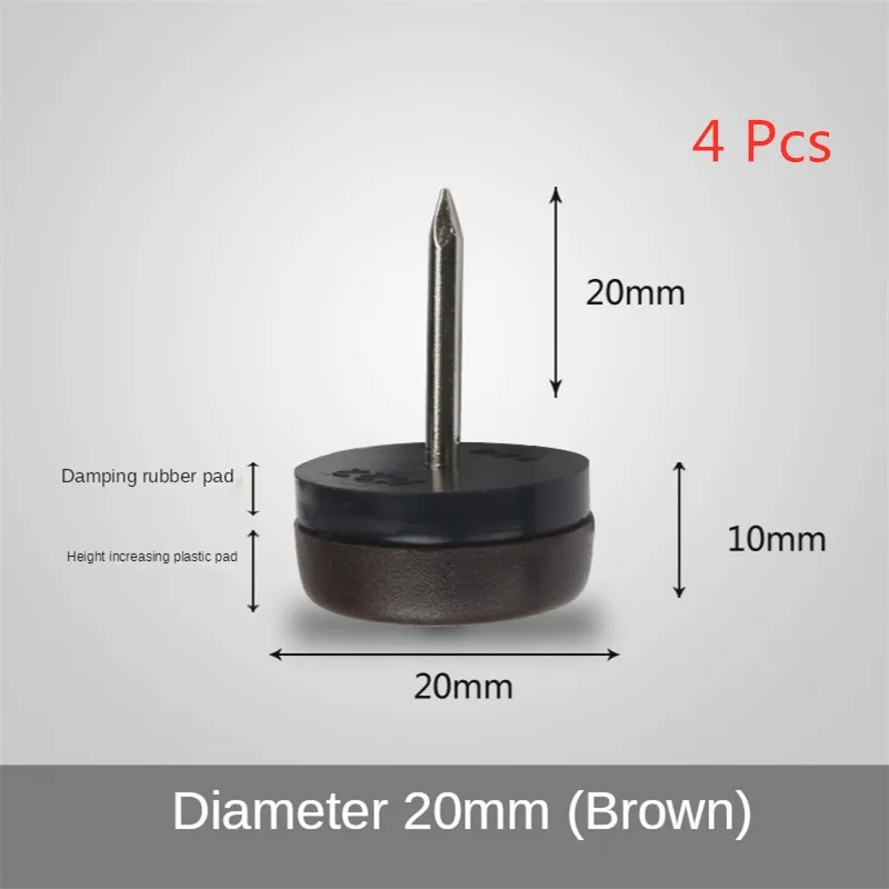 

4 Pcs/Lot 20mm Furniture Silent And Antiskid Plastic Anchor Nail Cabinet Ground White Brown
