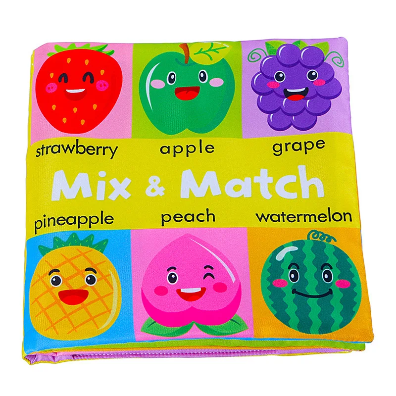 

Animal character face matching cloth book Early childhood toy cloth book Cognitive three-dimensional cloth book rattle BB