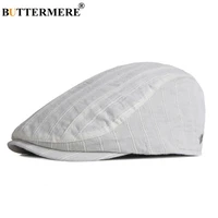 buttermere white flat cap for men women irish beret hat cotton newsboy caps lightweight unisex driver ivy summer boina