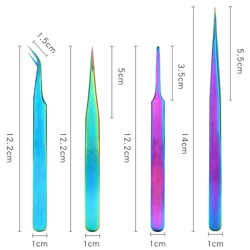 

1Pcs Stainless Steel Tweezers for Nails Design 2021 Colorful Eyebrow Tweezer Tools New Professional Tools for Make Up