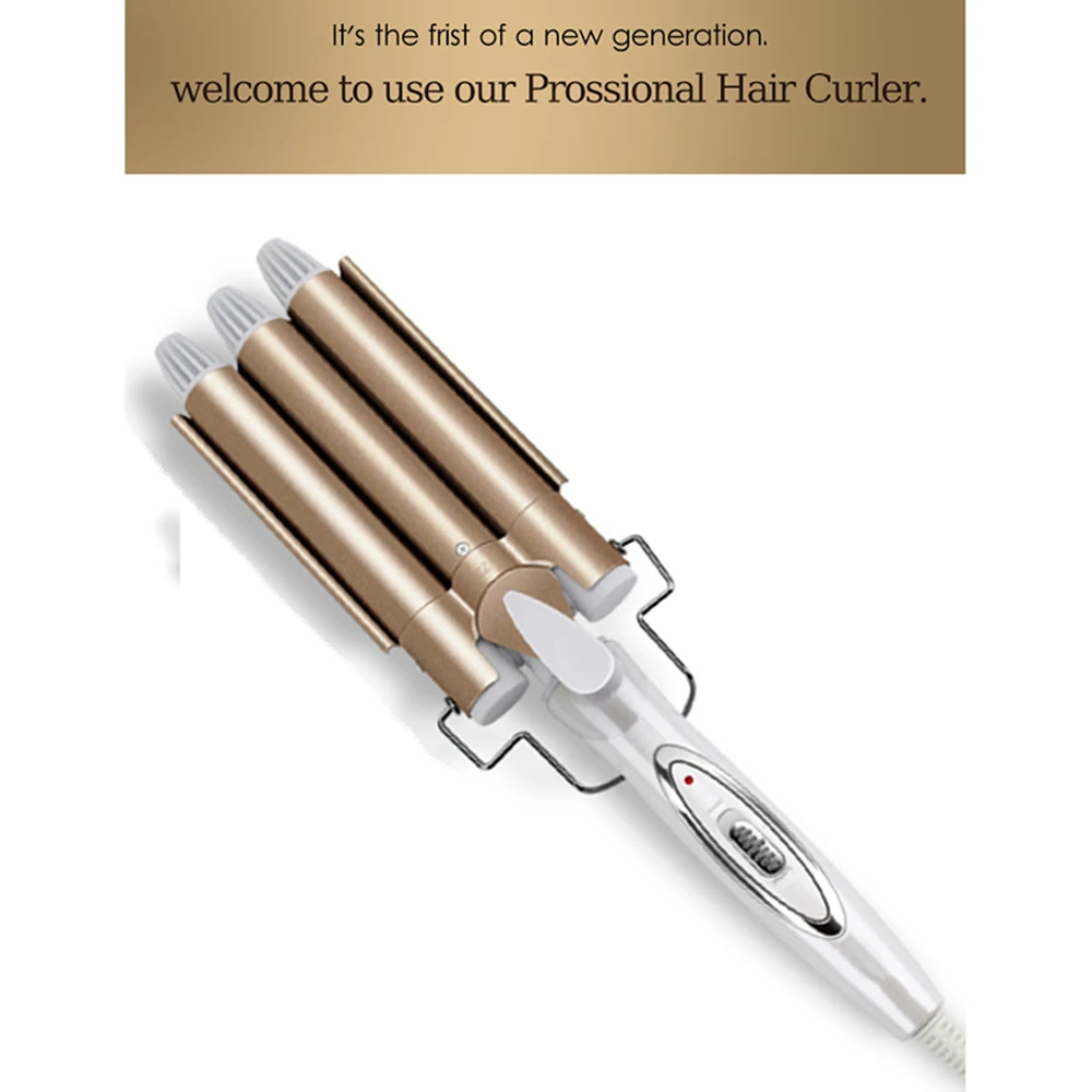 Профессиональные 22 мм керамические Тройные Бочки для завивки волос щипцы