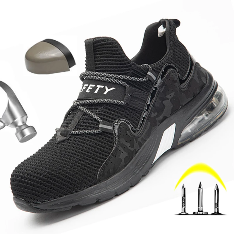 

Женские и мужские кроссовки, спортивная обувь Рабочая обувь женская обувь Рабочая обувь со стальной вставкой на носке; Летние Обувь с дышащ...