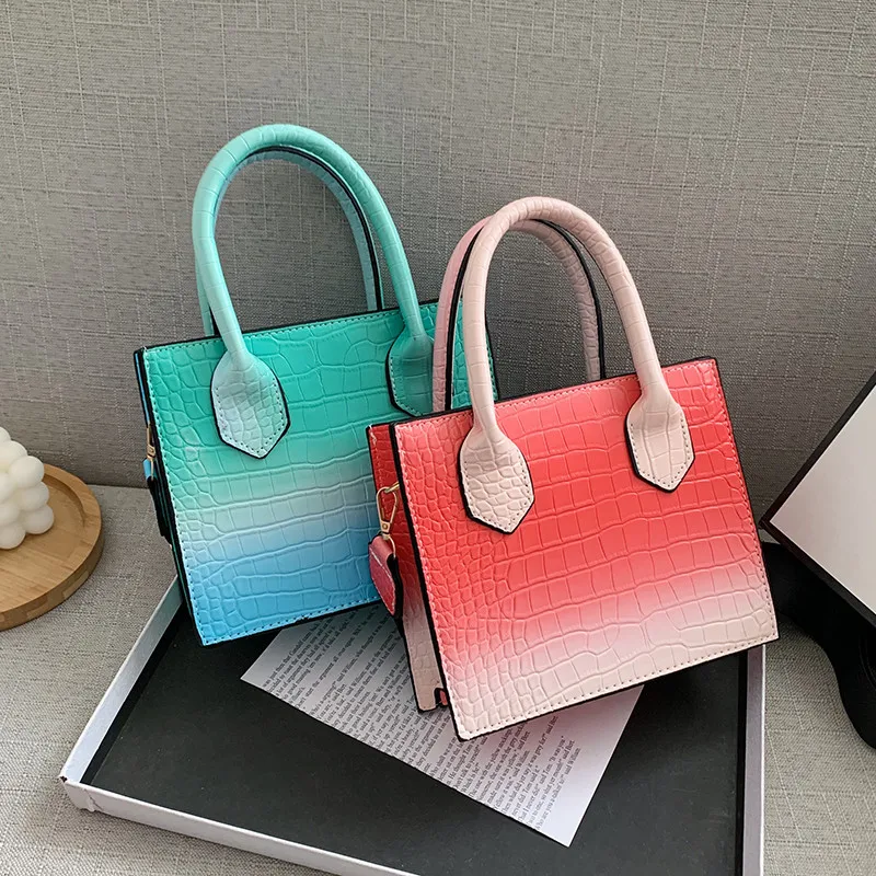 

Women's Bag 2021 New Fashion Contrast Color Large-capacity Handbag Simple Temperament One-shoulder Messenger Bag