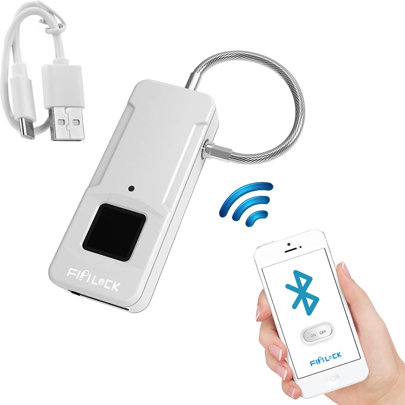 option2 Fipilock Smart bluetooth, отпечаток пальца замок Электрический биометрический замок на дверь USB Перезаряжаемый водонепроницаемый дом дверь Багаж Замок для чемодана - Цвет: option2