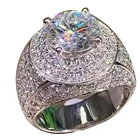 Модное металлическое геометрическое медное микро-инкрустированное кольцо Gu Li с кристаллами для женщин модные ювелирные аксессуары