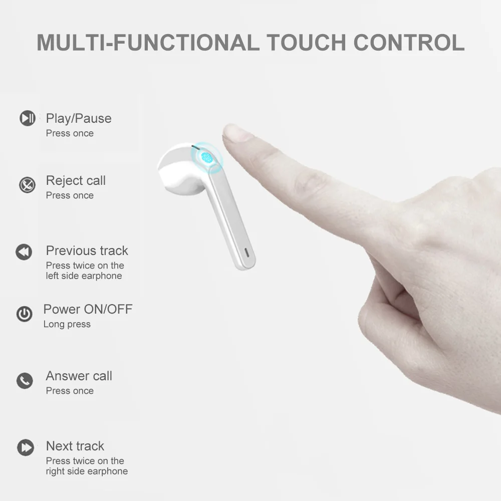 Наушники вкладыши TWS беспроводные наушники Bluetooth 5 0 сенсорное управление