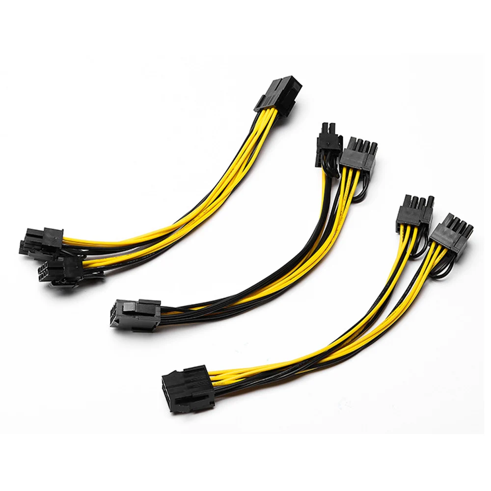 

10pcs Power Data Splitter Cable PCI-E GPU 8 pin PCI Express to Dual PCIE 8 (6+2) pin 20cm for Motherboard Graphics Card Cables