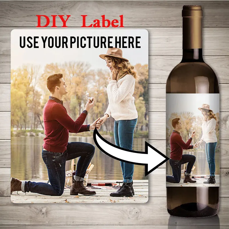 20pcs, Custom Wine Bottle Label with Photos DIY Stickers Personalized Decoration for Celebrations Wedding Festival Custom Logo