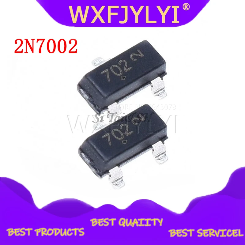 100 шт. 2N7002LT1G SOT23 2N7002 SOT-23 SMD 702 MMBT7002LT1G 60 V 115 mA n-канальный Новый и оригинальный